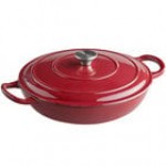 Valor 3.25 Qt. Galaxy Blue Enameled Cast Iron Brazier / Casserole Dish with Cover Valor 3.25 Qt. Galaxy Blue Enameled Cast Iron Brazier / Casserole Dish with Cover