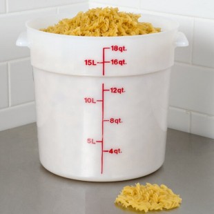 Cambro 18 Qt. White Round Polyethylene Food Storage Container