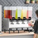 Vollrath VBBE4-37-S Quadruple 5.28 Gallon Bowl Refrigerated Beverage Dispenser with Stirring Paddle Circulation - 115V Vollrath VBBE4-37-S Quadruple 5.28 Gallon Bowl Refrigerated Beverage Dispenser with Stirring Paddle Circulation - 115V