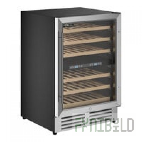 Eurodib USF54D Single Section 46-Bottle Half Height Dual Temperature Full Glass Door Wine Refrigerator