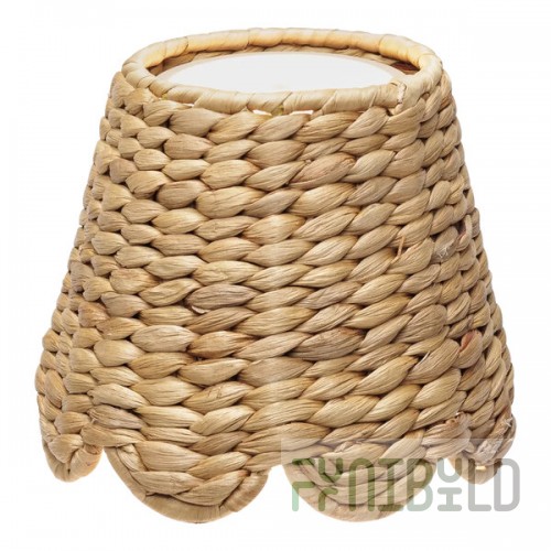 Zafferano America Empire Scalloped Water Hyacinth Woven Lampshade for Poldina Lamps