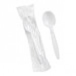 Choice White Heavy Weight Wrapped Polystyrene Plastic Soup Spoon - 1,000/Case Choice White Heavy Weight Wrapped Polystyrene Plastic Soup Spoon - 1,000/Case