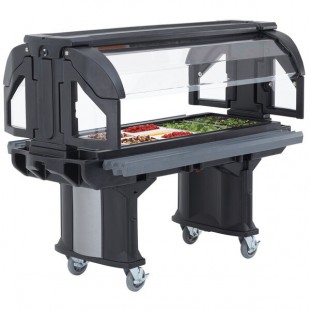 Scratch and Dent Cambro VBRL6110 Black 6' Versa Food / Salad Bar with Standard Casters - Low Height Scratch and Dent Cambro VBRL6110 Black 6' Versa Food / Salad Bar with Standard Casters - Low Height