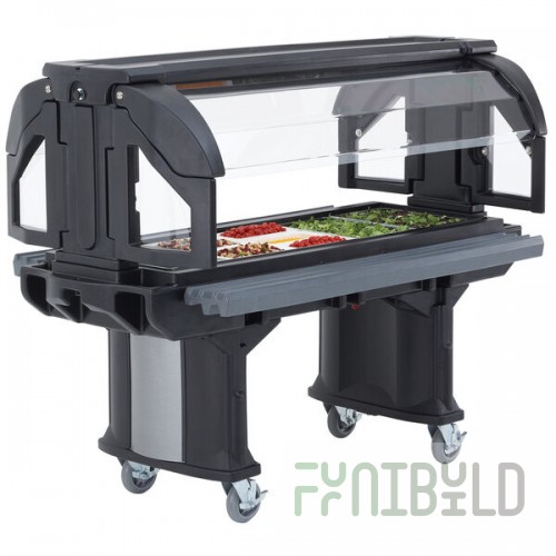 Scratch and Dent Cambro VBRL6110 Black 6' Versa Food / Salad Bar with Standard Casters - Low Height