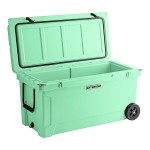 CaterGator CG100SFW Seafoam 110 Qt. Mobile Rotomolded Outdoor Cooler / Ice Chest