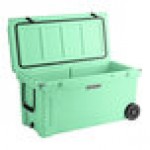 CaterGator CG100SFW Seafoam 110 Qt. Mobile Rotomolded Outdoor Cooler / Ice Chest
