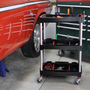 Luxor MC-3 Black 3 Shelf Mechanics Cart - 23