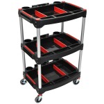 Luxor MC-3 Black 3 Shelf Mechanics Cart - 23