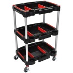 Luxor MC-3 Black 3 Shelf Mechanics Cart - 23