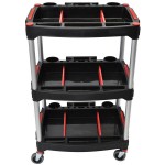 Luxor MC-3 Black 3 Shelf Mechanics Cart - 23