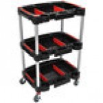 Luxor MC-3 Black 3 Shelf Mechanics Cart - 23