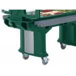 Cambro VBRL5519 Green 5' Versa Food / Salad Bar with Standard Casters - Low Height