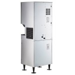 Hoshizaki DCM-300BAK Air-Cooled Cubelet Ice Maker and Water Dispenser with Floor Stand and Built-In Storage Bin - 343 lb., 115V