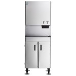 Hoshizaki DCM-300BAK Air-Cooled Cubelet Ice Maker and Water Dispenser with Floor Stand and Built-In Storage Bin - 343 lb., 115V