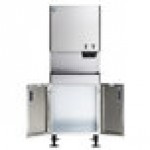 Hoshizaki DCM-300BAK Air-Cooled Cubelet Ice Maker and Water Dispenser with Floor Stand and Built-In Storage Bin - 343 lb., 115V