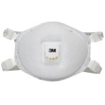 3M 8214 N95 Particulate Respirator with Cool Flow Valve, Foam Face Seal, Cake-Resistant Filters, and Nuisance Level Organic Vapor Relief - 10/Pack