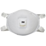 3M 8214 N95 Particulate Respirator with Cool Flow Valve, Foam Face Seal, Cake-Resistant Filters, and Nuisance Level Organic Vapor Relief - 10/Pack