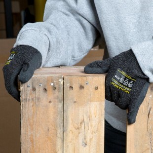 Cordova Monarch Black Engineered Fiber Cut Resistant Gloves with Black Latex Palm Coating - Large Cordova Monarch Black Engineered Fiber Cut Resistant Gloves with Black Latex Palm Coating - Large