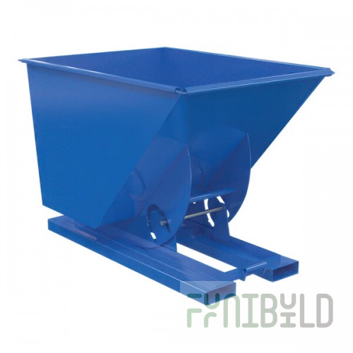 Vestil 1 Cubic Yard Medium-Duty Manual Blue Steel Forklift Hopper D-100-MD-NB - 4,000 lb. Capacity