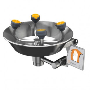 Guardian Equipment G1791 WideArea Wall Mounted All Stainless Steel Eye and Face Wash Station with Bowl