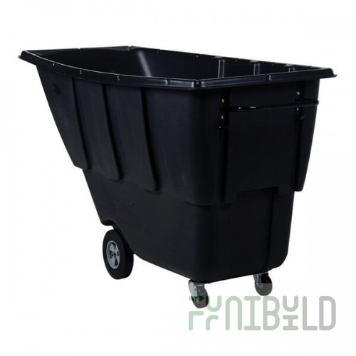 Vestil TDT-100-LD-BLACK 1 Cu. Yd. Black Light-Duty Bulk Tilt Truck - 850 lb. Capacity