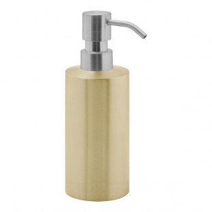 room360 Tokyo 12 oz. Matte Brass Stainless Steel Soap Dispenser with Mirrored Stainless Top - 6/Case