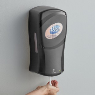 Dial DIA16626 FIT Universal Touch-Free 1 Liter Slate Hand Soap / Hand Sanitizer Dispenser