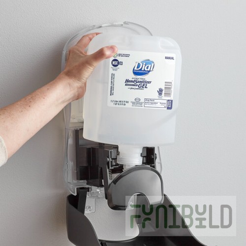 Dial DIA19711 1700 Universal Manual 1.2 Liter Antibacterial Gel Hand Sanitizer Refill - 3/Case