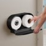 Lavex Matte Black Stainless Steel Surface-Mounted Jumbo Double-Roll Toilet Tissue Dispenser Lavex Matte Black Stainless Steel Surface-Mounted Jumbo Double-Roll Toilet Tissue Dispenser