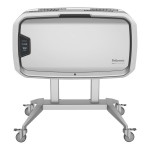 Fellowes AeraMax Pro AM4 FLEX 5000101 Silver / White Air Purifier with 4-Stage H13 HEPA Filtration and Mobile Floor Stand - 120V