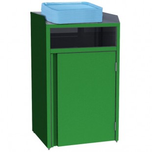 Lakeside 4410G Rectangular Stainless Steel Waste Station with Front Access and Green Laminate Finish - 26 1/2