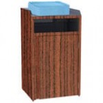 Lakeside 4410G Rectangular Stainless Steel Waste Station with Front Access and Green Laminate Finish - 26 1/2