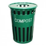 Witt Industries Oakley Eco M3601RE-MHT-BL 36 Gallon Blue Outdoor Recycling Bin with Metal Hood Top Lid Witt Industries Oakley Eco M3601RE-MHT-BL 36 Gallon Blue Outdoor Recycling Bin with Metal Hood Top Lid