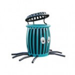 Paris Site Furnishings Creature Cans 34 Gallon Frog Steel Trash Can