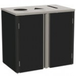 Lakeside 3415G Stainless Steel Rectangular Refuse / Recycle / Paper Station with Top Access and Green Laminate Finish - 37 1/2 Lakeside 3415G Stainless Steel Rectangular Refuse / Recycle / Paper Station with Top Access and Green Laminate Finish - 37 1/2