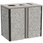 Lakeside 3415G Stainless Steel Rectangular Refuse / Recycle / Paper Station with Top Access and Green Laminate Finish - 37 1/2 Lakeside 3415G Stainless Steel Rectangular Refuse / Recycle / Paper Station with Top Access and Green Laminate Finish - 37 1/2