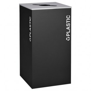 Ex-Cell Kaiser RC-KD36-PL BLX Kaleidoscope XL Series Black Texture Square 36 Gallon Customizable Plastic Receptacle Ex-Cell Kaiser RC-KD36-PL BLX Kaleidoscope XL Series Black Texture Square 36 Gallon Customizable Plastic Receptacle