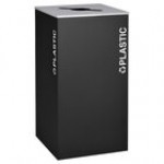 Ex-Cell Kaiser RC-KD36-PL BLX Kaleidoscope XL Series Black Texture Square 36 Gallon Customizable Plastic Receptacle Ex-Cell Kaiser RC-KD36-PL BLX Kaleidoscope XL Series Black Texture Square 36 Gallon Customizable Plastic Receptacle