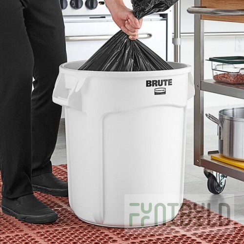 Rubbermaid® FG262000WHT BRUTE 20 Gallon White Round Trash Can