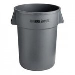 Advantage Supplies 44 Gallon Gray Round Commercial Trash Can Lid