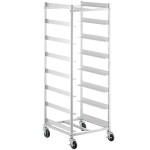 Steelton 8 Shelf Aluminum Glass Rack Cart with 8