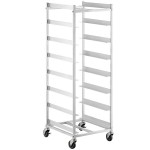 Steelton 8 Shelf Aluminum Glass Rack Cart with 8