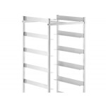 Steelton 8 Shelf Aluminum Glass Rack Cart with 8
