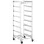 Steelton 8 Shelf Aluminum Glass Rack Cart with 8