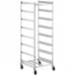 Steelton 8 Shelf Aluminum Glass Rack Cart with 8
