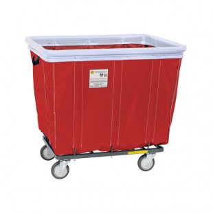 R&B Wire Products, Inc. 12 Bushel Red Fully Sewn Antimicrobial Vinyl Basket Truck with Bumper and Swivel Casters 412SOBC/ANTI/RD R&B Wire Products, Inc. 12 Bushel Red Fully Sewn Antimicrobial Vinyl Basket Truck with Bumper and Swivel Casters 412SOBC/ANTI/RD