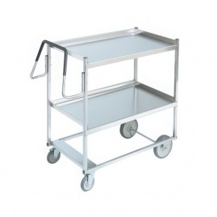 Vollrath 97202 Heavy-Duty Stainless Steel 2 Shelf Utility Cart - 44 Vollrath 97202 Heavy-Duty Stainless Steel 2 Shelf Utility Cart - 44