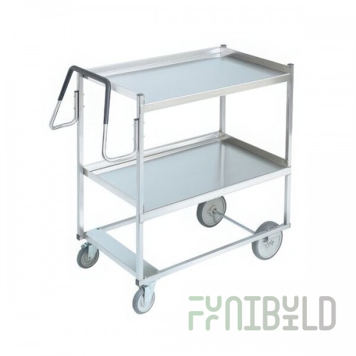 Vollrath 97202 Heavy-Duty Stainless Steel 2 Shelf Utility Cart - 44