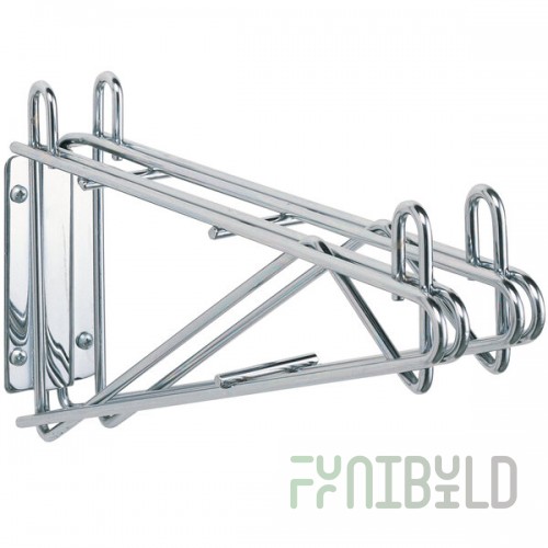Metro 2WD18S Super Erecta Stainless Steel Double Direct Wall Mount Bracket for Adjoining 18