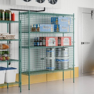 Regency NSF Stationary Green Wire Security Cage Kit - 18